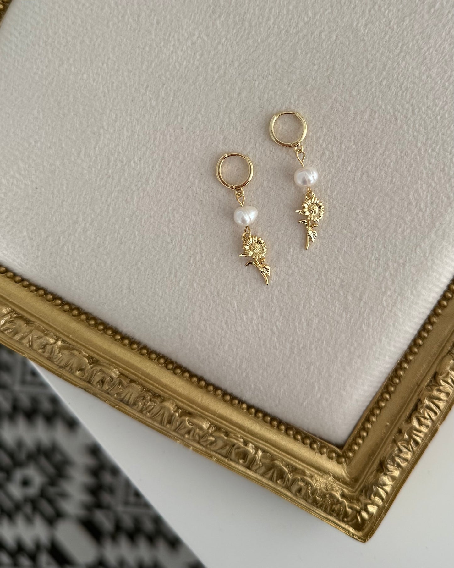 Golden Sunflower Earrings