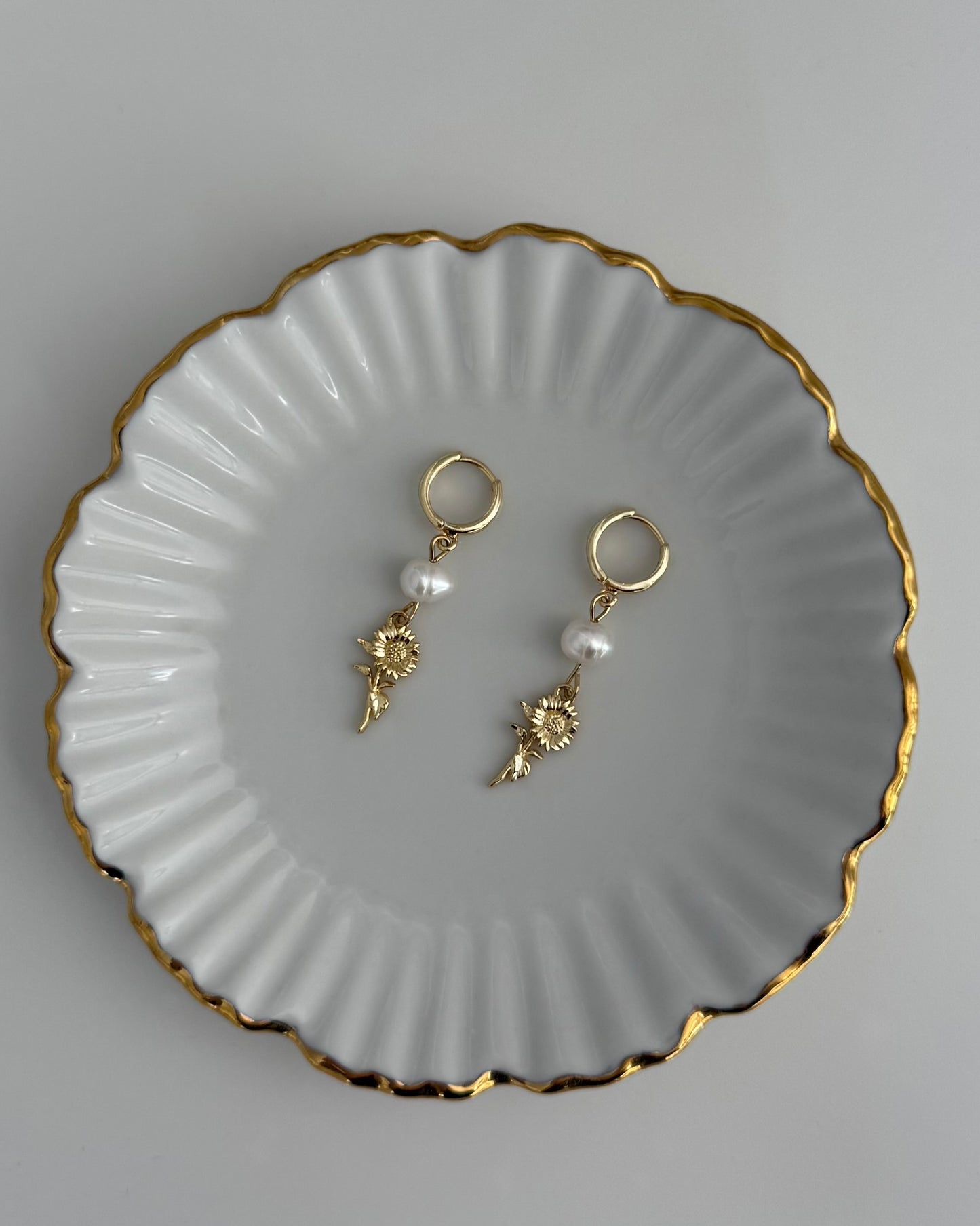 Golden Sunflower Earrings