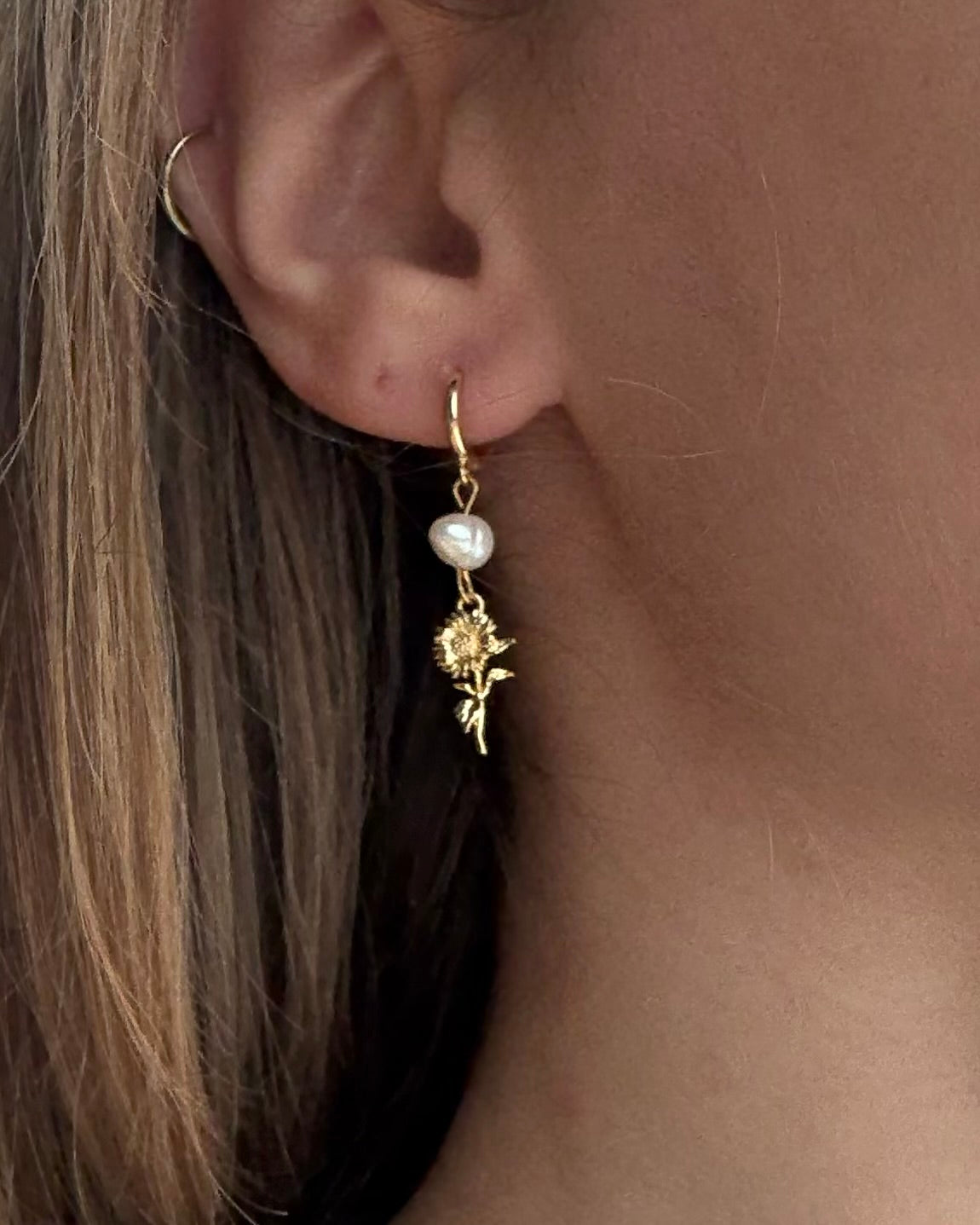 Golden Sunflower Earrings