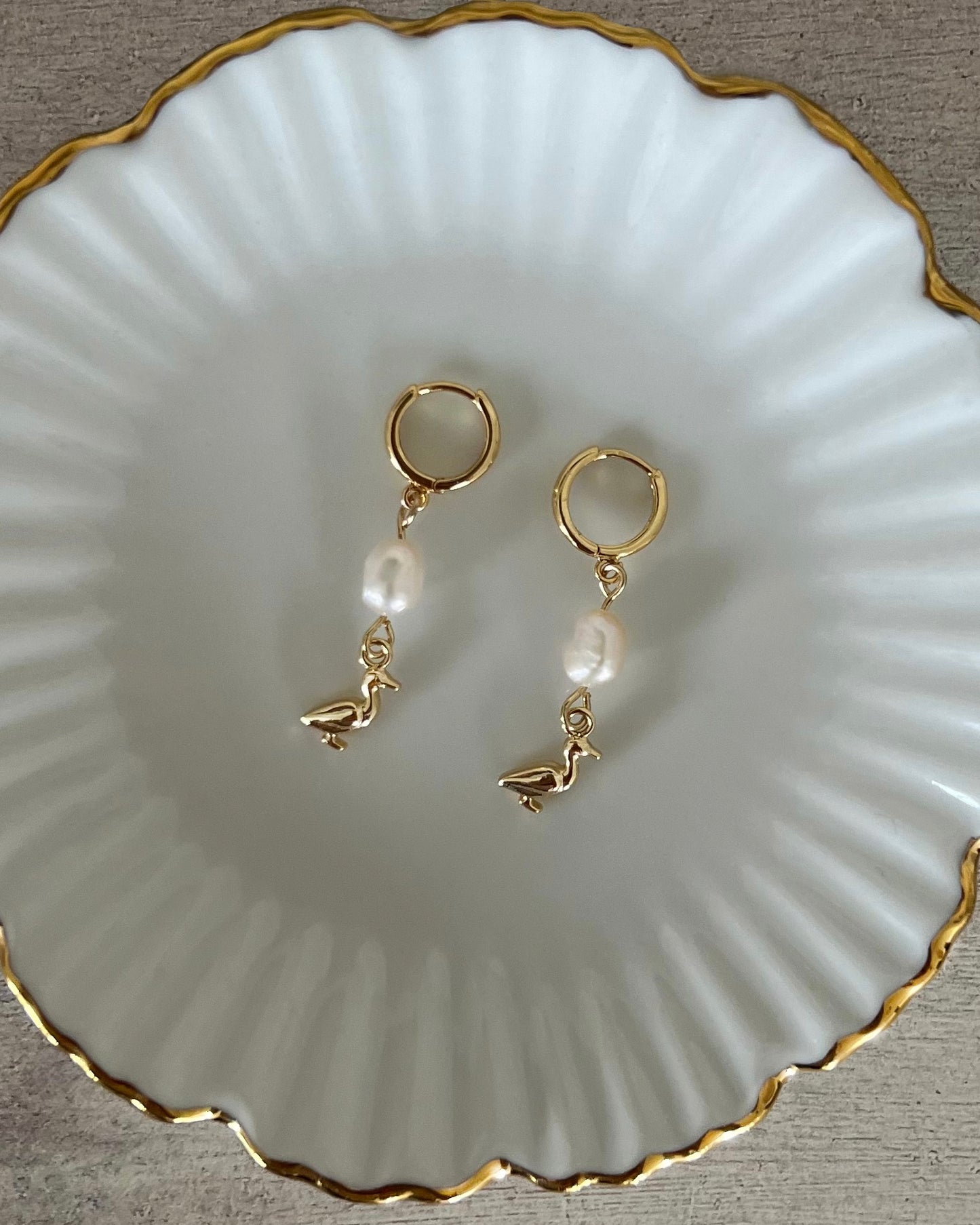 Golden Duck Earrings