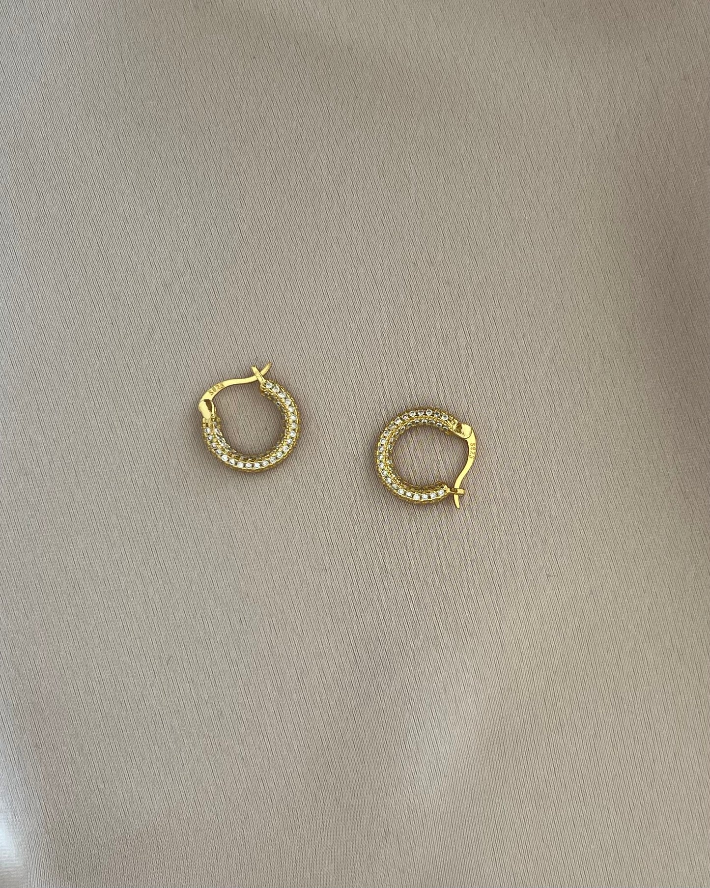 Zirconia golden hoops