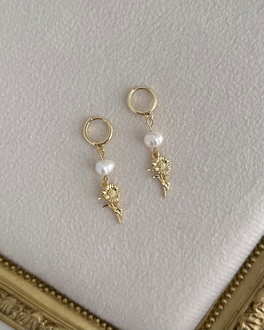 Golden Sunflower Earrings