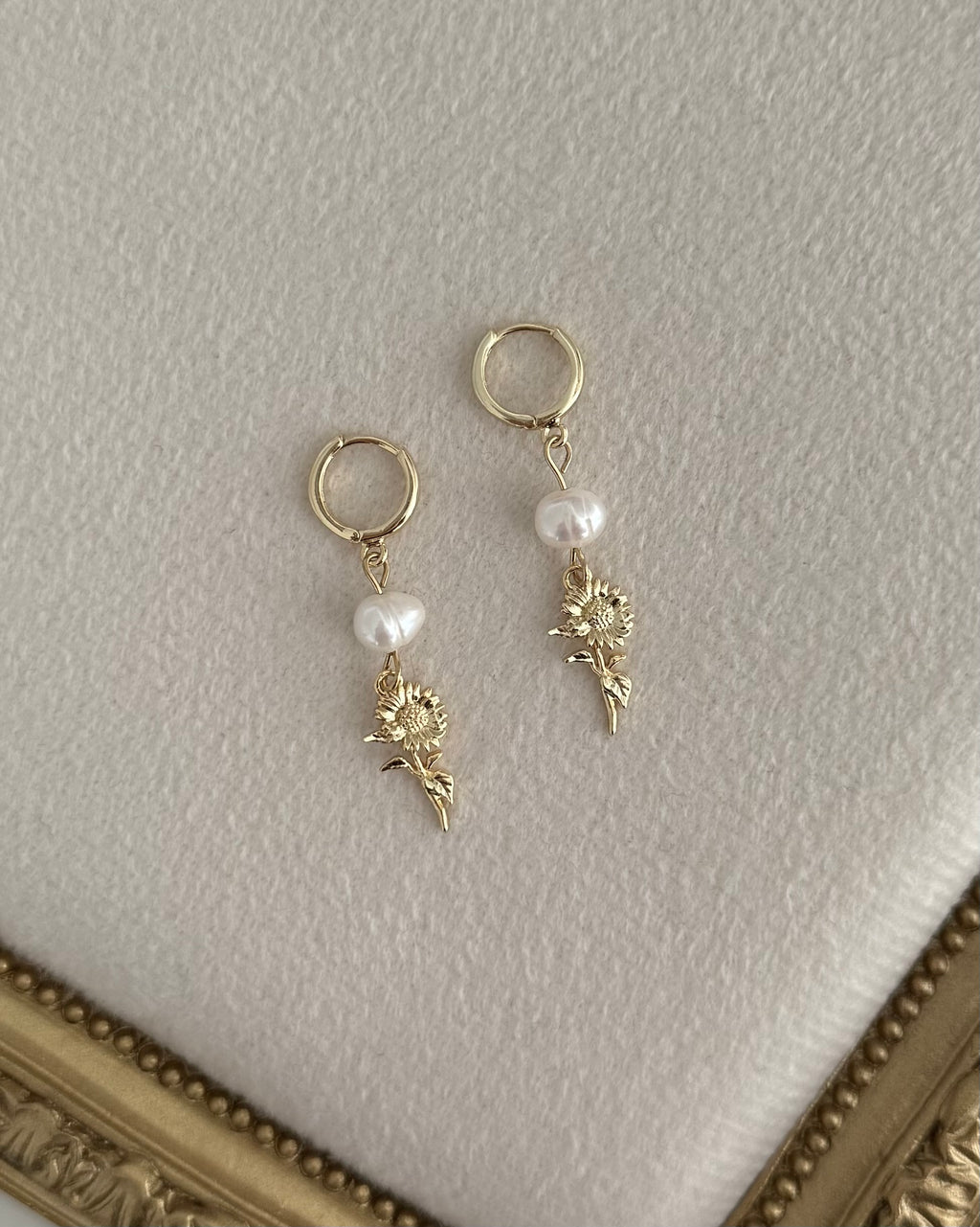 Golden Sunflower Earrings