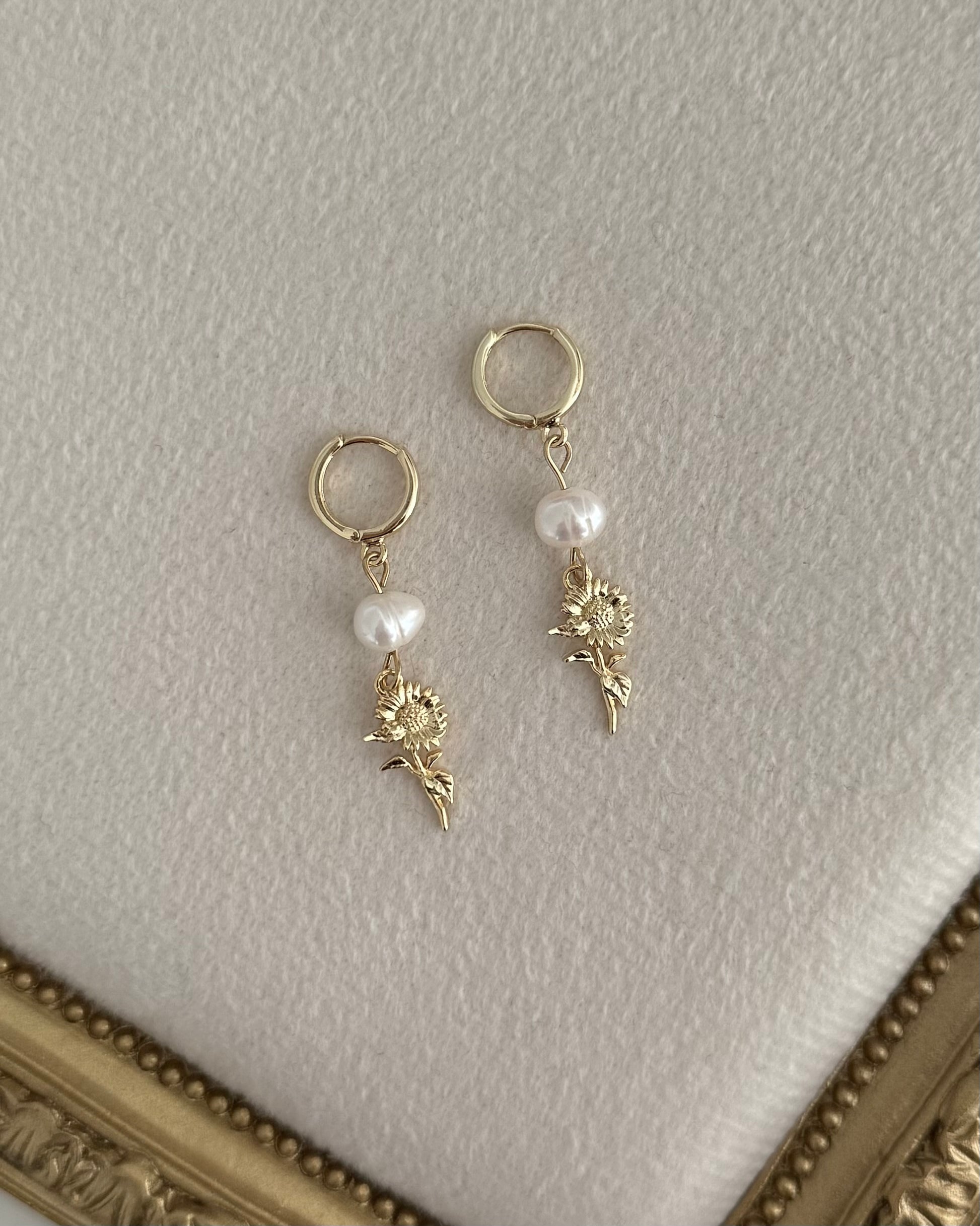 Golden Sunflower Earrings