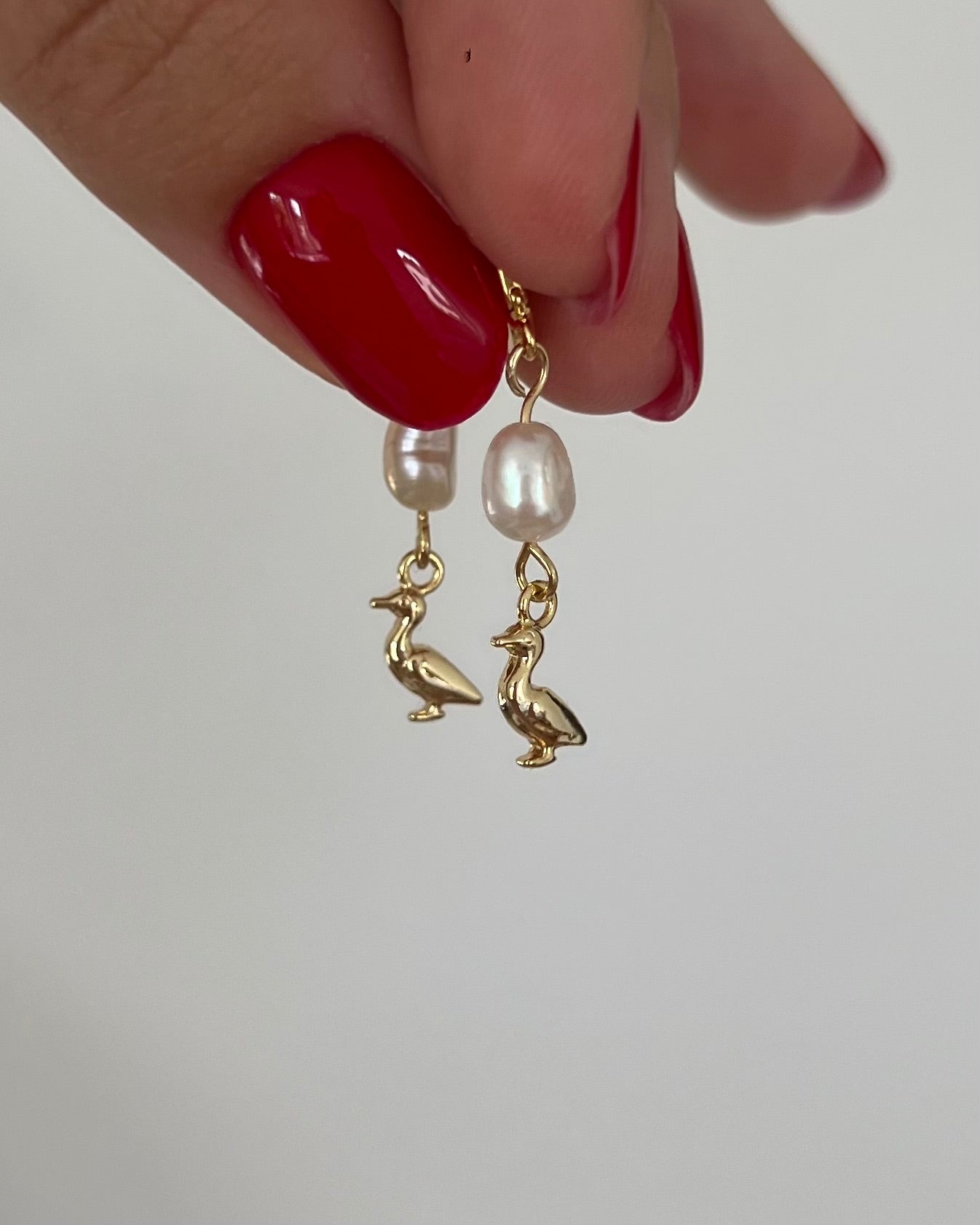 Golden Duck Earrings