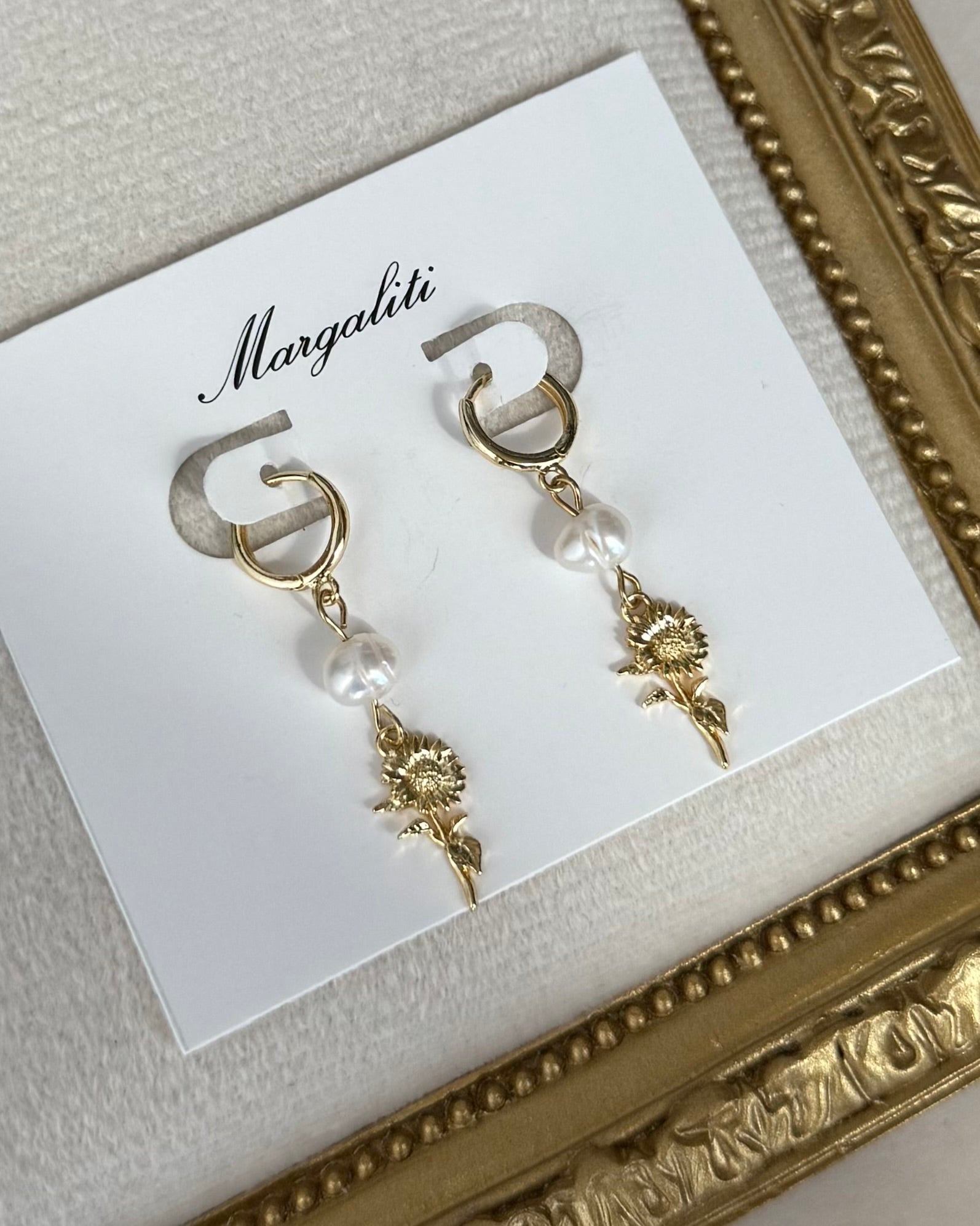 Golden Sunflower Earrings