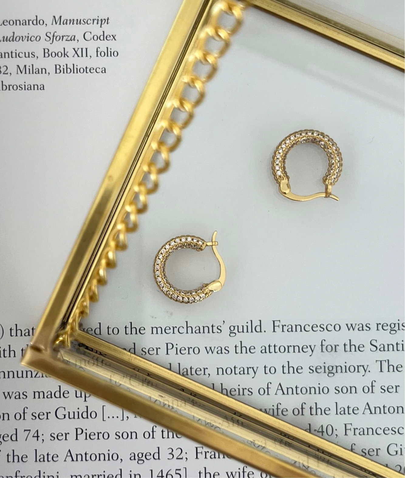 Zirconia golden hoops