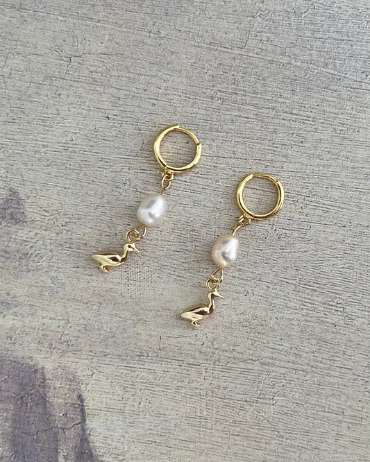 Golden Duck Earrings