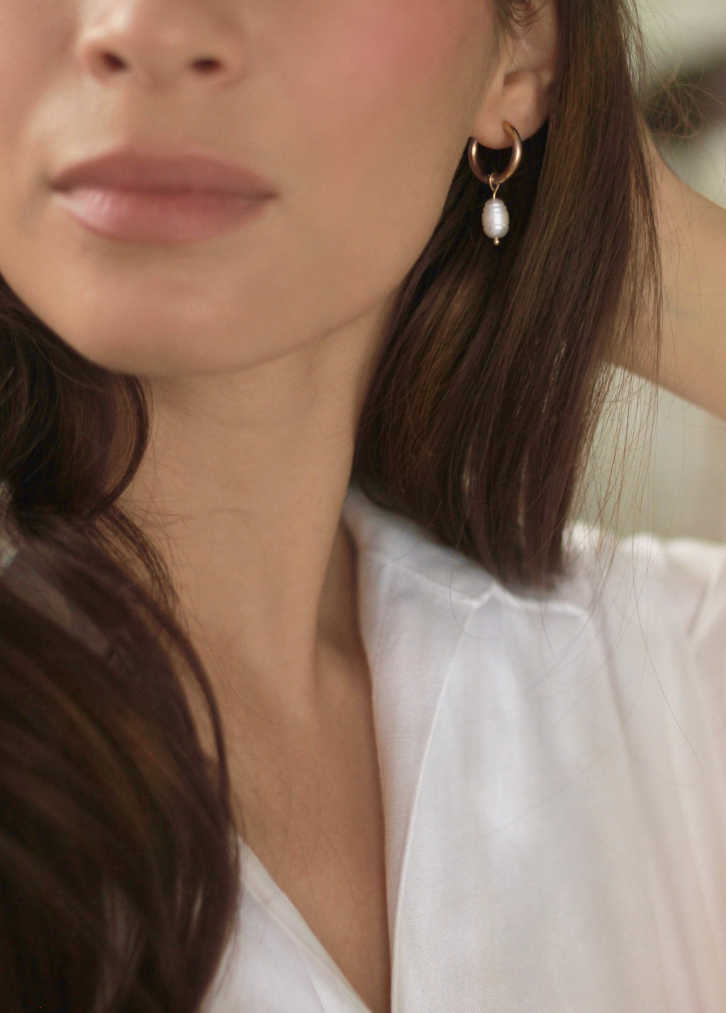 Baroque Pearl Hoops