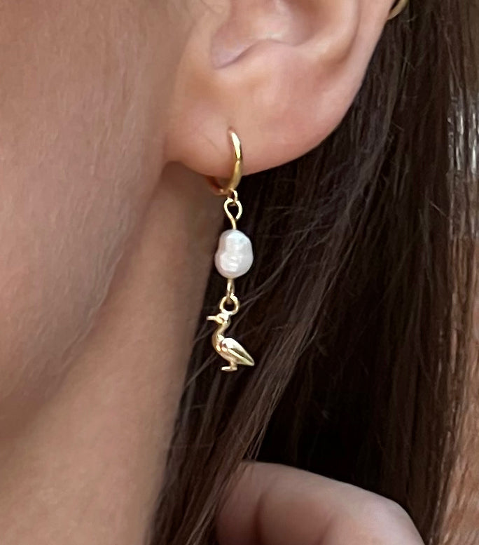 Golden Duck Earrings